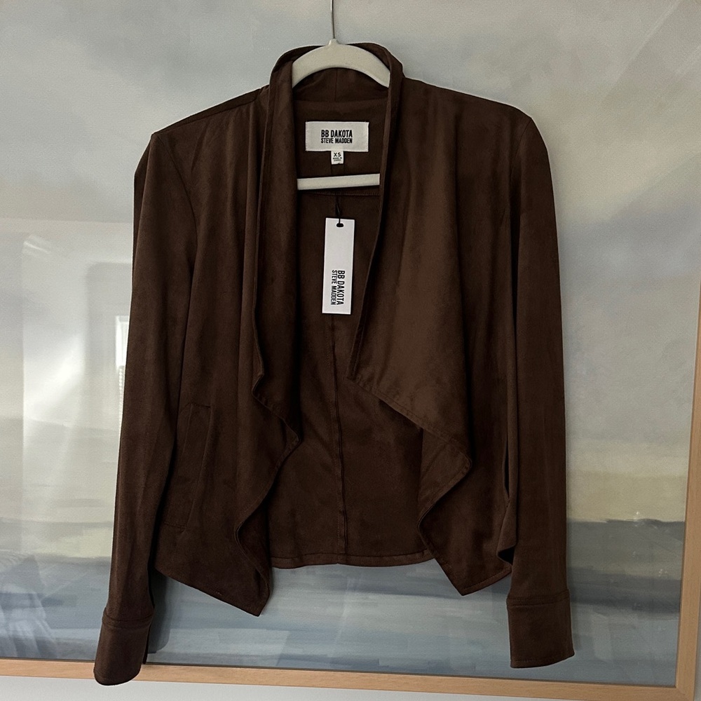 BB Dakota Women's Chocolate Brown suede Blazer